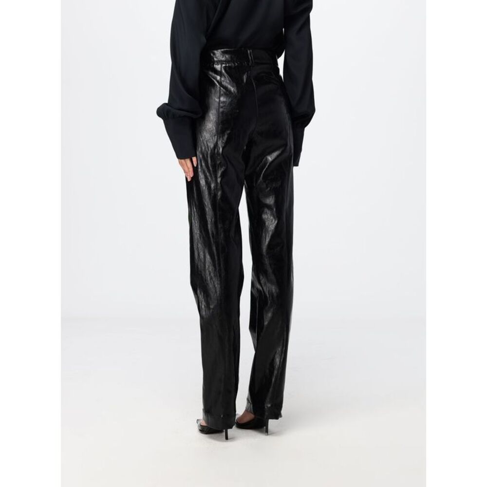 Federica Tosi Women High-Waisted Straight Federica Tosi Faux Leather Trousers - Picture 2 of 3